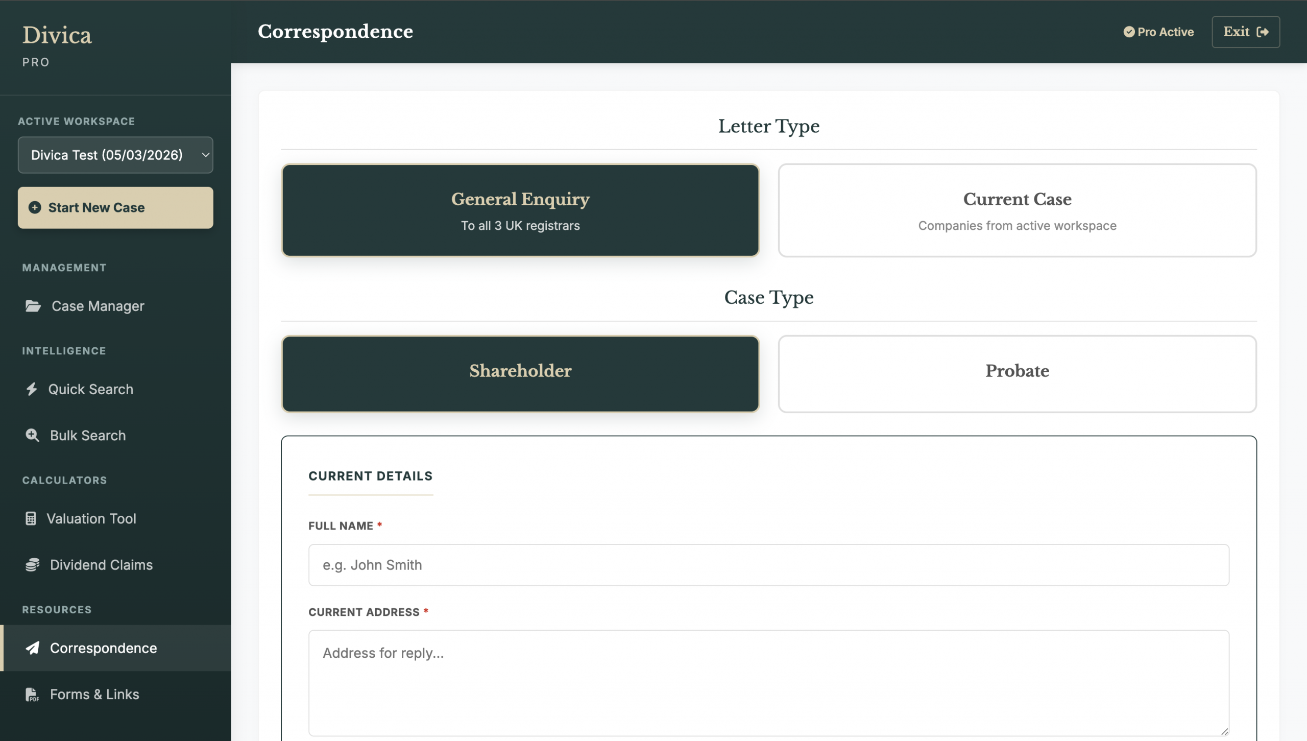 Correspondence