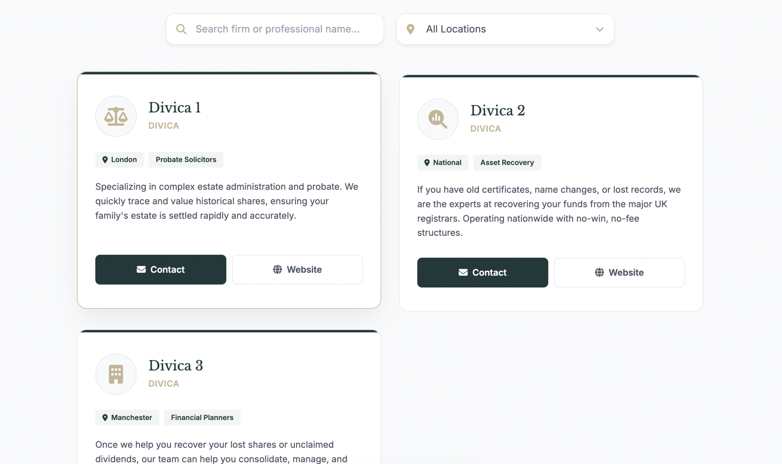 Divica Pro Partners Directory